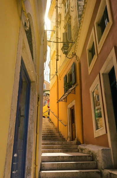 Small steps street in corfu