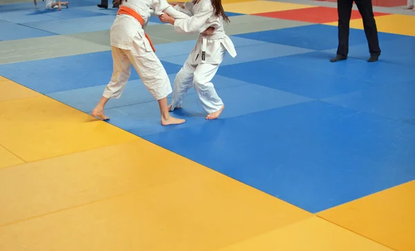 Battle young judo athletes