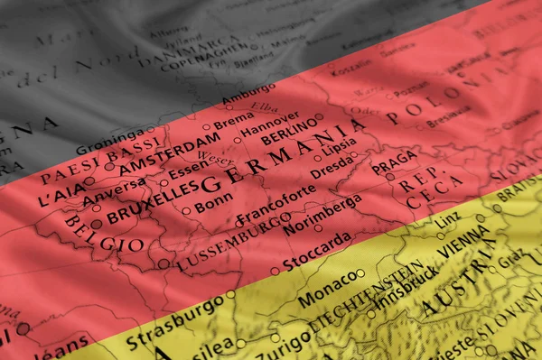 Germany map with national flag