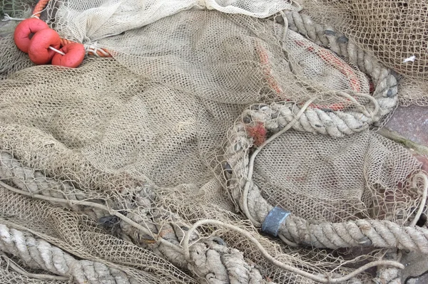 Used fishing net with floaters