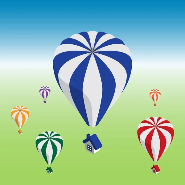 Uçan balon ile ev — Stok Vektör © sbego 8016112