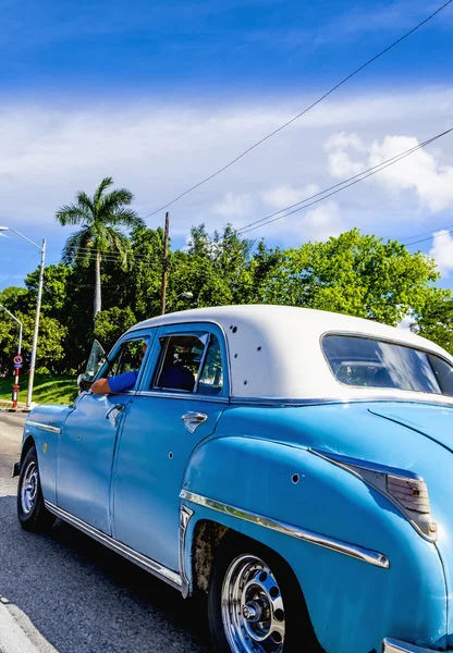 Classic American blue car