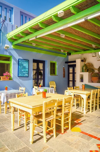 Typical Greek restaurant on fresh air, Greece