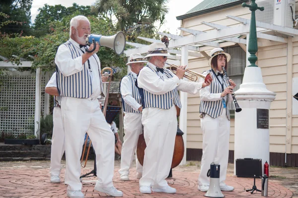 Traditional jazz band perform