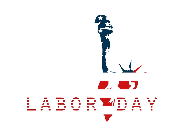 Labor Day holiday, liberty statue with the inscription colors of the American flag on white background. Vector illustrations.