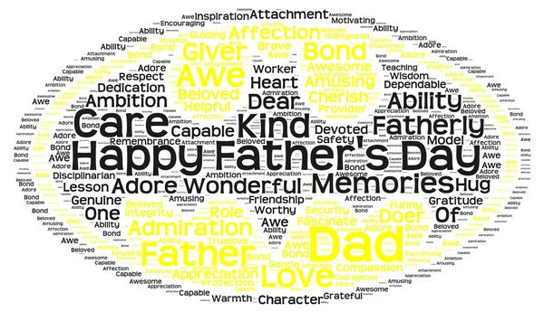 Tag cloud of father\'s day in the shape of batman symbol