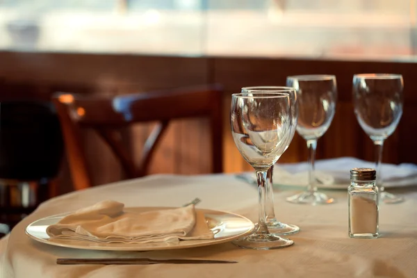 The restaurant serves for lunch. Photos with beautiful bokeh