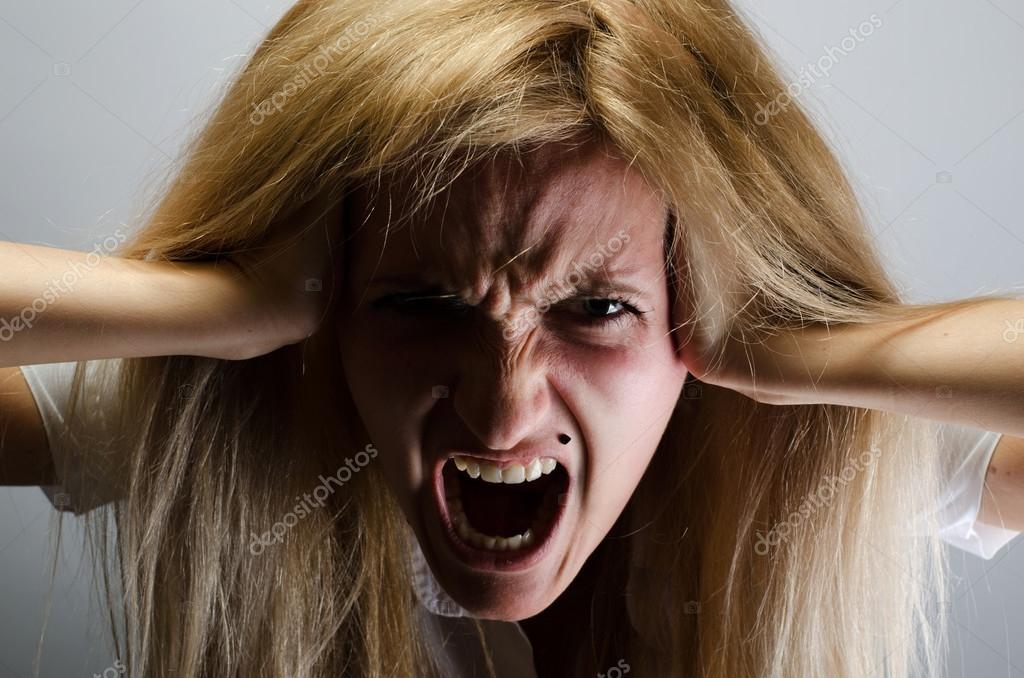 Very Angry Woman Screams Stock Photo By Patramansky 95264058