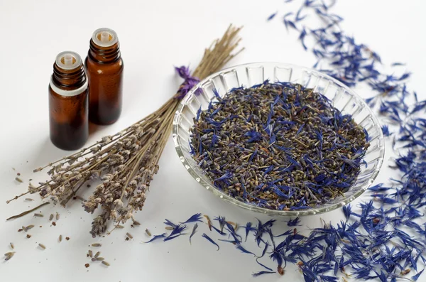 Dried herbs, essential oils and lavender