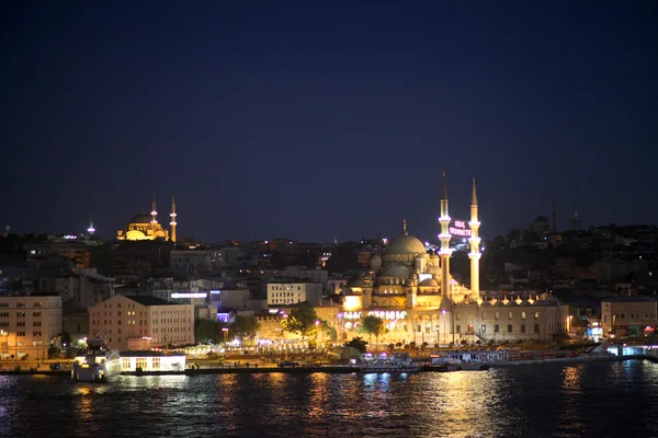 Views of the Galata Bridge. A view of the Golden Horn. Evening Istanbul. Turkey. 2015 - Stock Image