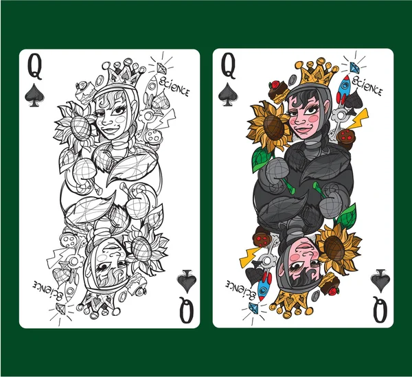 Queen of spades playing card.