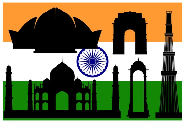 Indian main attractions and flag