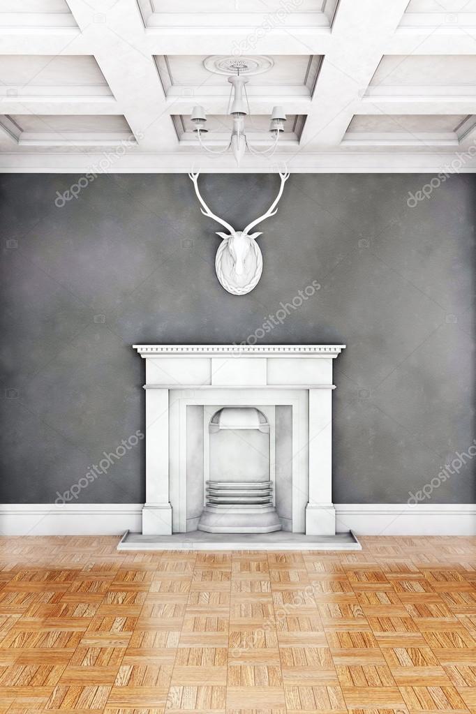 Interieur van de klassieke woonkamer met open haard — stockfoto ... Interieur klassiek woonkamer