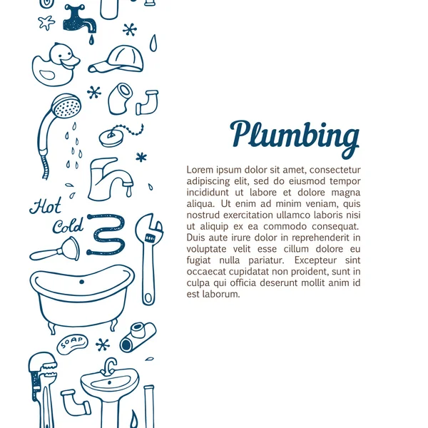 Hand drawn plumbing doodle set