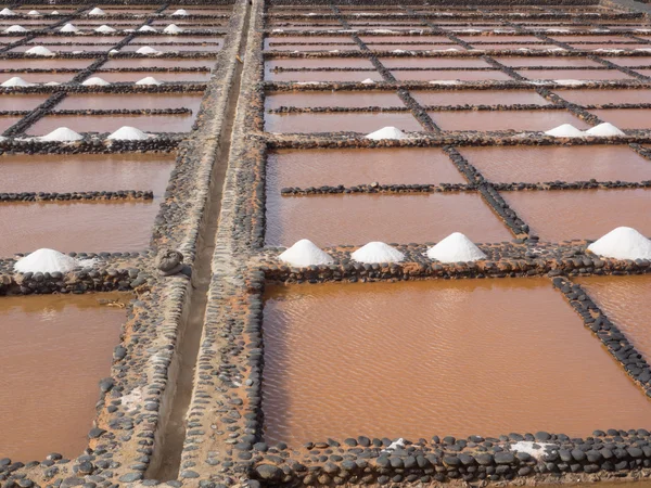 Salt production at Salinas del Carmen, Fuerteventura, Canaries