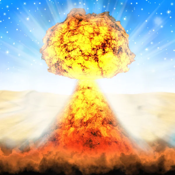 Explosion of nuclear bomb, nuclear war,  nuclear explosion in de