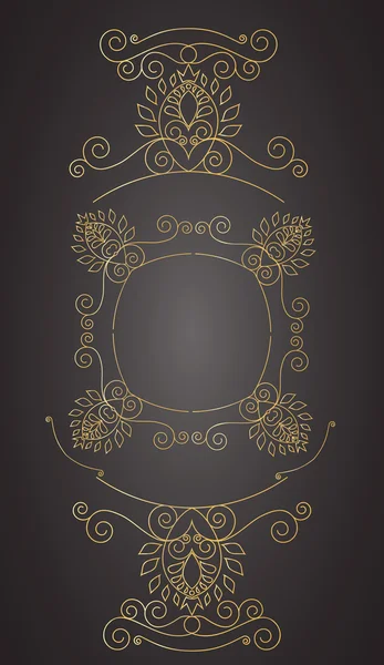 Calligraphic monogram emblem template. Luxury elegant frame ornament line logo design illustration. Good for Royal sign, Restaurant, Boutique, Cafe, Hotel, Heraldic, Jewelry, Fashion