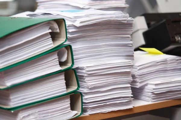 Close up stack of paper on the office desk