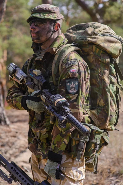 Special forces soldier with weapon