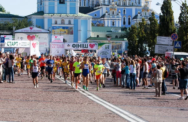 Traditional mass marathon in Kiev called Chestnut Run. Start of