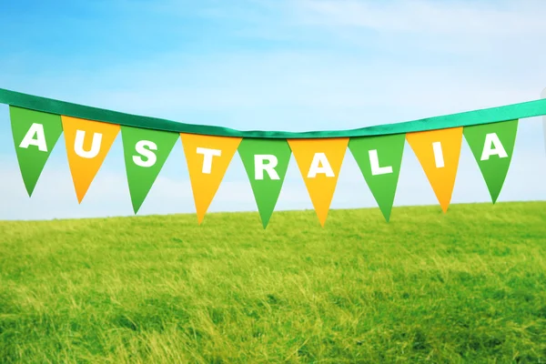 Green and yellow Australia bunting flags