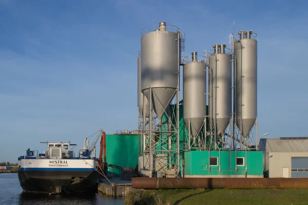 Burgum, Sumar, the Netherlands, april 27, 2015. Noppert Concrete Factory. A concrete production site.