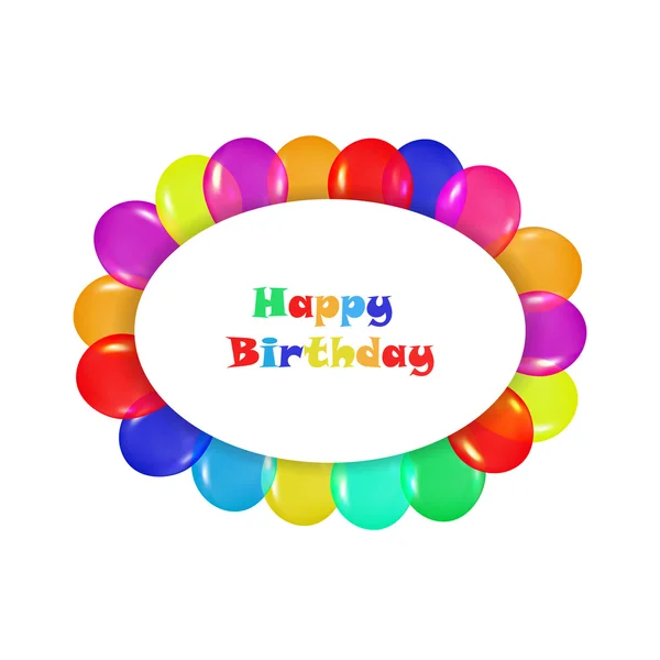 Oval frame of colorful balloons in the style of realism. to design cards, birthdays, weddings, fiesta, holidays, invitations on a white background