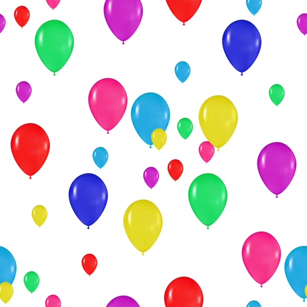 Pattern of colorful balloons in the style of realism. to design cards, birthdays, weddings, fiesta, holidays, invitations on a white background