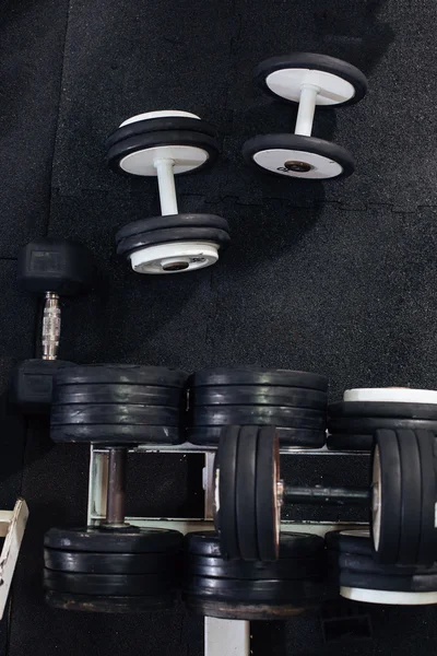 Sports dumbbells in sports club. Weight Training Equipment