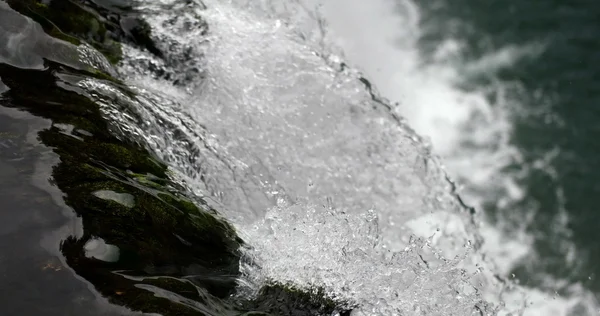 Water flows in river