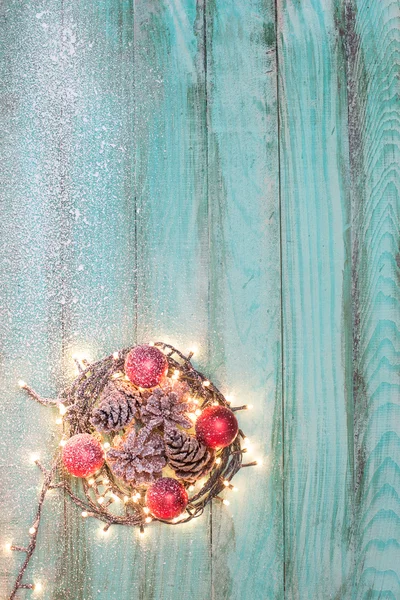 Christmas or New Year decoration background: fur-tree branches,