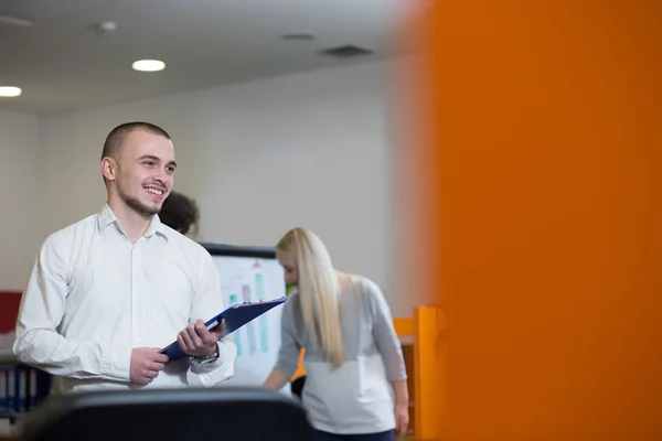 Portrait of young confident men employee dressed in casual cloth