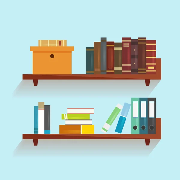 Vector bookshelf with books