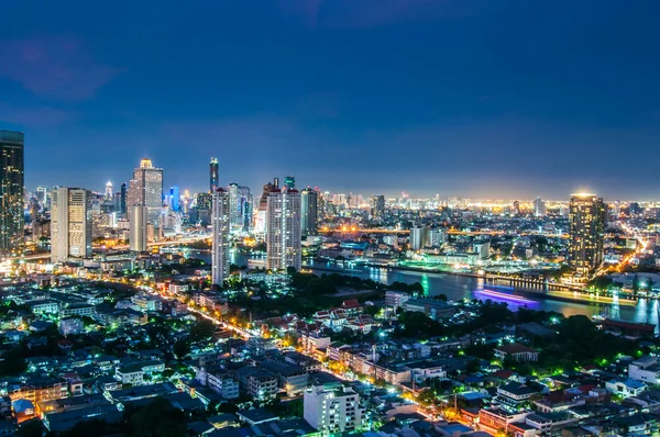 Landscape Night view at the top view of Bangkok, bangkok,thailand