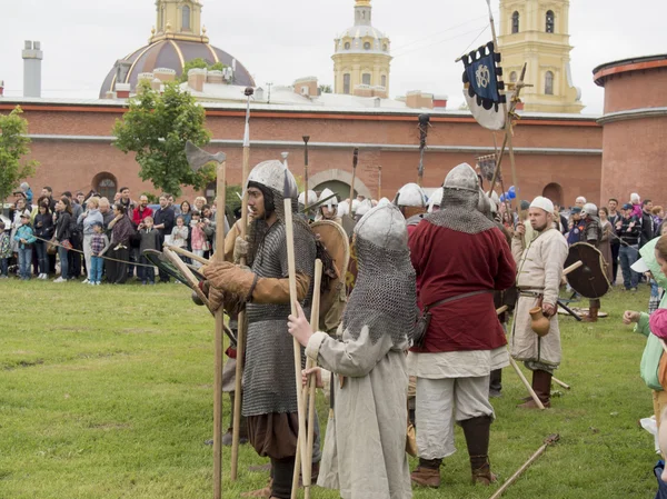 Saint Petersburg, Russia - 28 may 2016: battle of the Vikings. Historical reenactment and festival may 28, 2016, in Saint Petersburg, Russia