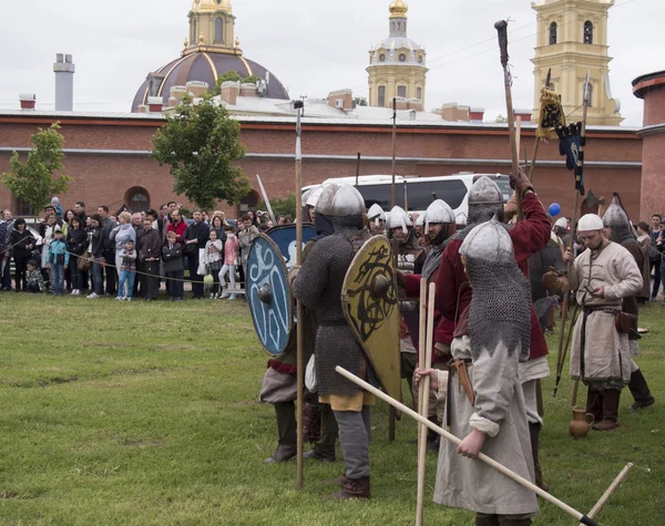Saint Petersburg, Russia - 28 may 2016: battle of the Vikings. Historical reenactment and festival may 28, 2016, in Saint Petersburg, Russia