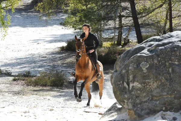 Young woman riding