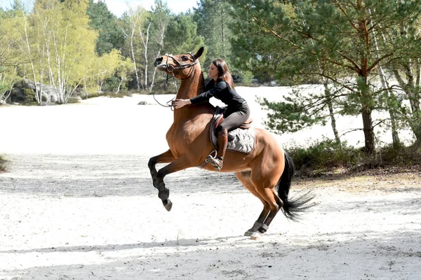 Young woman riding