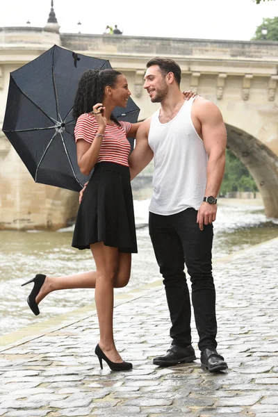 Young couple in love in paris