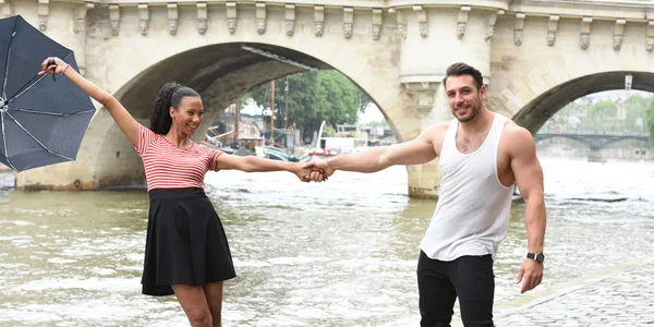 Young couple in love in paris