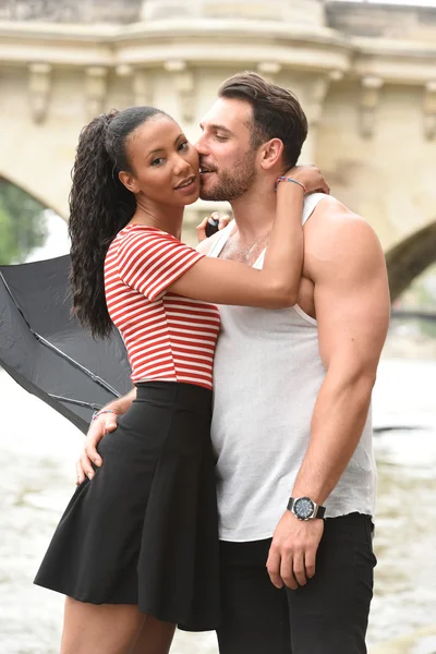 Young couple in love in paris