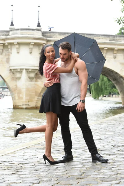 Young couple in love in paris