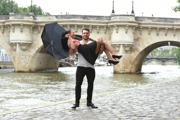 Young couple in love in paris