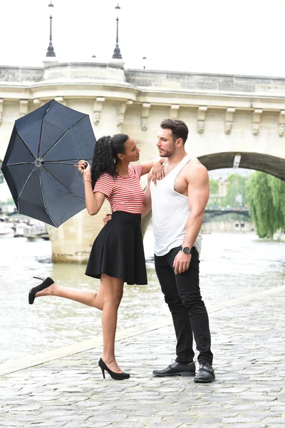 Young couple in love in paris