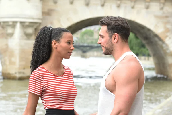 Young couple in love in paris