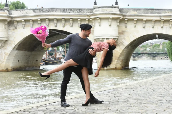 Young couple in love in paris