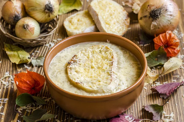 French onion soup with croutons