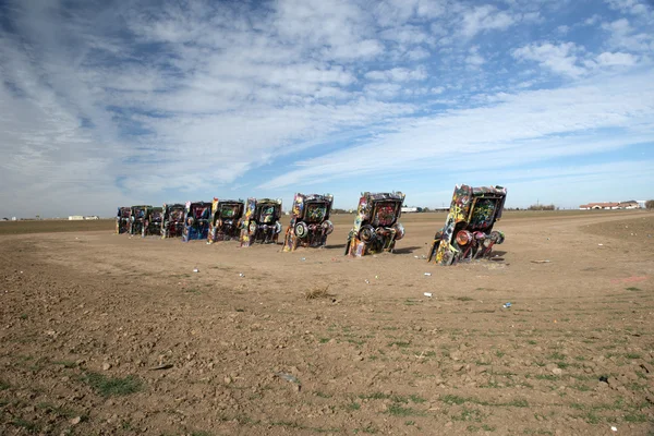 Cadillac Ranch installation in Amarillo, Texas