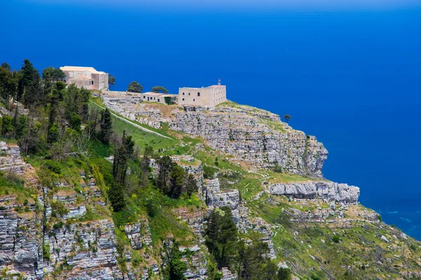 A mid-air view on Museum of Arts and Crafts in Erice. Located in a historical centuries-old village of Erice, in Province of Trapani (Sicily, Italy)