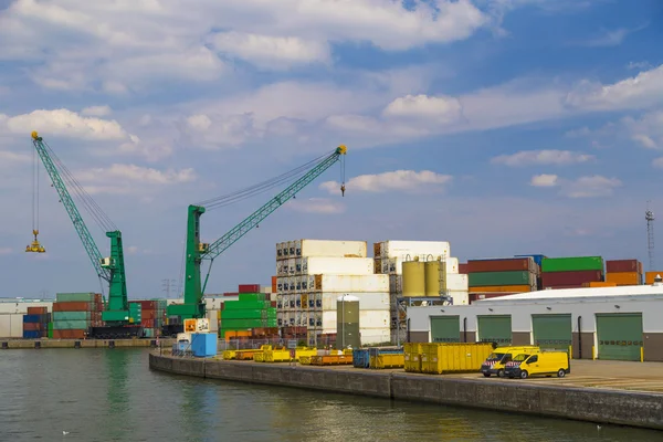 Large container cranes in Port of Antwerp, Belgium